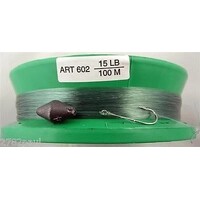 6 Inch Hand Caster Pre Rigged with 100m of 15lb Mono Fishing Line