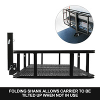 SAN HIMA Cargo Carrier Luggage Basket Car Rack Foldable Hitch Mount Steel Mesh