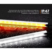 LIGHTFOX 6PCS 12V LED Strip Light Bar Waterproof Amber White Lights Camping Boat