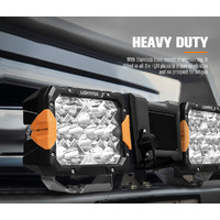 LIGHTFOX 9" Osram LED Driving Lights Black Rectangle Spot DRL Offroad Truck 4x4