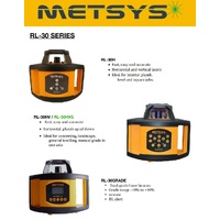 Metsys rotating self level construction laser horizontal with tripod and 5m staff