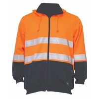 KM Workwear Zip-Through Fleece Hoodie with Tape XS Orange/Navy