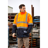 Rainbird Workwear Healy 4-In-1 Jacket & Vest XS Fluoro Orange/Navy