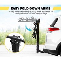 SAN HIMA 3 Bicycle Bike Carrier Foldable 2" Hitch Mount Foldable
