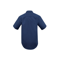 Mens Micro Check Short Sleeve Shirt Sky Large