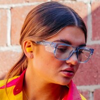 SafeStyle Fusions Blue FRAME CLEAR Lens Safety Glasses