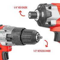 Topex 20v cordless hammer drill impact driver power tool combo kit w/ drill bits