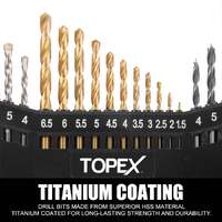 Topex 20v max cordless hammer drill w/ li-ion battery & drill bit set