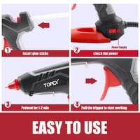 Topex heavy duty 100w hot melt glue gun electric heating craft & 10 glue sticks