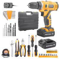 MasterSpec  47PCs 12V Lithium Cordless Drill with 2 Batteries