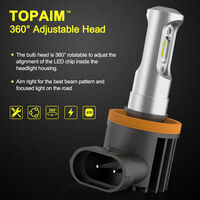 LIGHTFOX Pair Lumiled H9 6000LM LED Headlight High/Low Beam Vehicle Replace Halogen Xenon