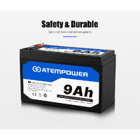 ATEM POWER 12V 9AH AGM Battery AMP Lead Acid SLA Deep Cycle Battery Dual Solar Power