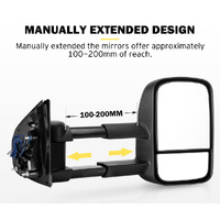Pair Extendable Towing Mirrors For Holden Colorado RG MY2013-MY2020