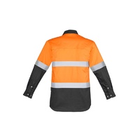 Syzmik Mens Hi Vis Spliced Industrial Shirt Hoop Taped Yellow/Navy Small