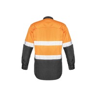 Syzmik Mens Rugged Cooling Taped Hi Vis Spliced Shirt Yellow/Navy XXS