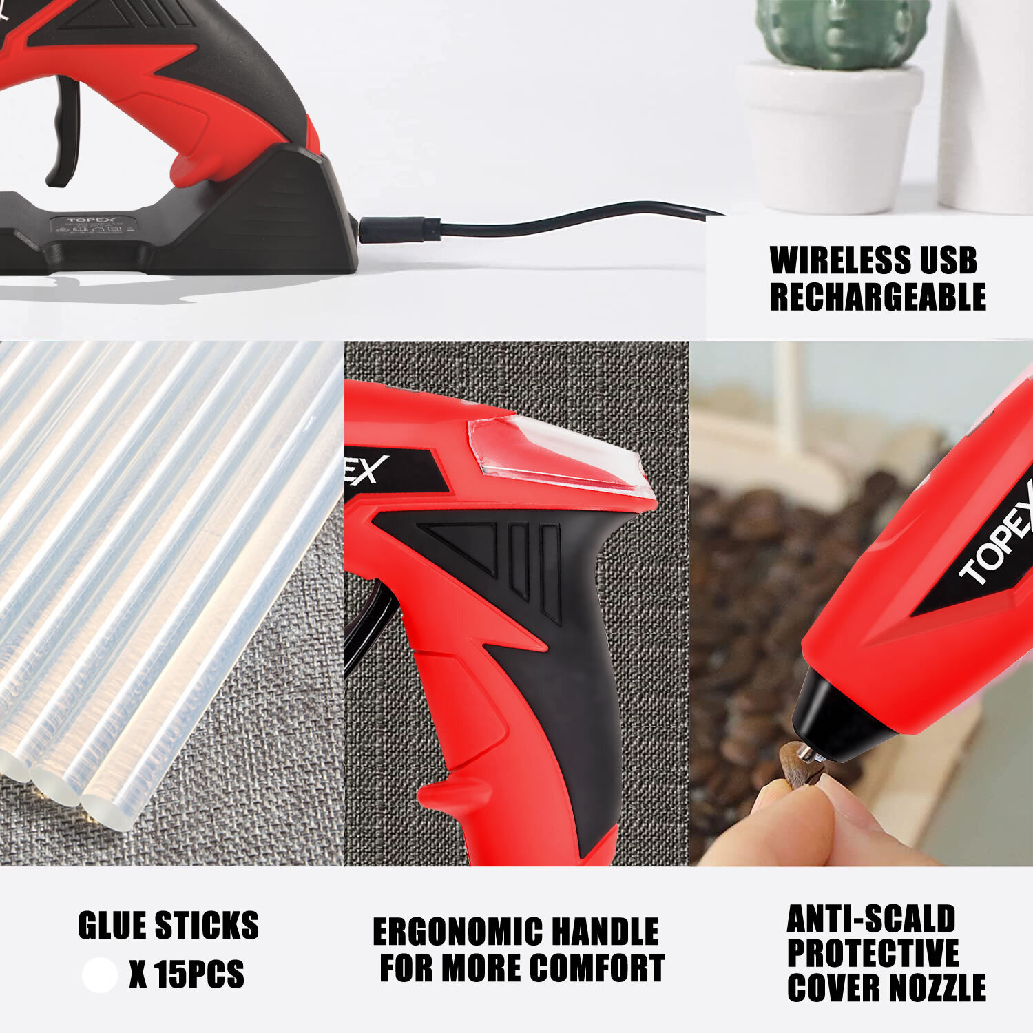 4V Max* Cordless Glue Gun, Usb Rechargeable