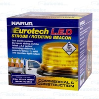 Narva Eurotech Amber Led Strobe Light Lamp Beacon Magnetic Base Cig Lead 85258A