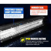 LIGHTFOX 20inch LED Light Bar Tri Row Spot Flood Combo Offroad Work Driving 4WD Truck