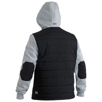 Flx & Move Contrast Puffer Fleece Hooded Jacket Charcoal Size XS