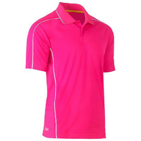 Cool Mesh Polo with Reflective Piping Yellow Size S