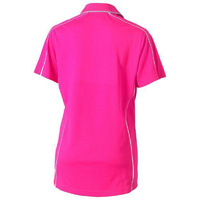 Women's Cool Mesh Polo with Reflective Piping Yellow Size 6