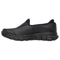 Skechers Women's Sure Track Slip Resistant Leather Work Shoes Memory Foam - Black - US 6.5