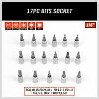 94 Piece Ratchet Socket Wrench Set Screwdriver Bits Extension Hex 1/4" 1/2"
