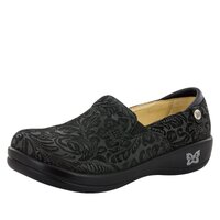 ALEGRIA Kelli Nursing Shoes Slip On Women's Work Working Hospitality - Black Embossed Paisley - 37