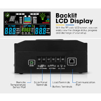 DC MONT 100A MPPT Solar Charge Controller 12/24/36/48V Battery Regulator Bluetooth LiFePO4 Battery Compatible