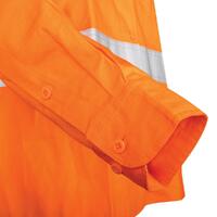 TRu Workwear Ripstop L/S Vented Hi-Vis Cotton Shirt With Reflective Tape DS1169T1-ORA-DM