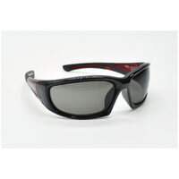 Eyres by Shamir BERCY Shiny Black & Red Frame Grey Lens Safety Glasses