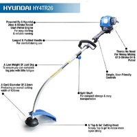 Hyundai 26cc 2 Stroke Grass Trimmer Whipper Snipper Bent Shaft