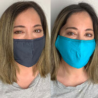 2pc Milleni Reusable Cotton Face Masks - Grey & Blue