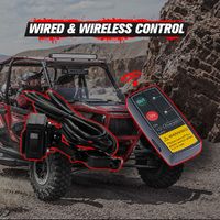 FIERYRED Electric Winch 4500LBS/2045kg 12V Synthetic Rope Wireless Remotes ATV UTV