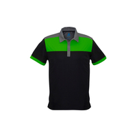 Mens Charger Polo Black/Royal/Grey Small