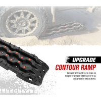 Fieryred Recovery Tracks 15T Board 4WD Vehicle Sand/Snow/Mud 1 Pair Black
