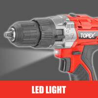 Topex 20v max cordless hammer drill w/ li-ion battery & screwdriver bit set
