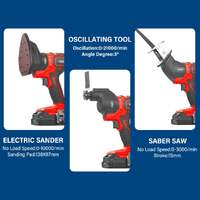 Topex 20v 4in1 multi-tool combo kit cordless drill sander reciprocating saw oscillating tool