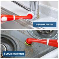 Topex 4v max cordless scrubber with 5 replaceable brush heads power cleaning brush for grout/tile/bathroom/shower/bathtub
