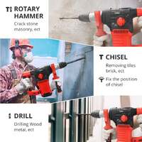 Topex 1500w sds plus rotary hammer drill havey duty impact hammer