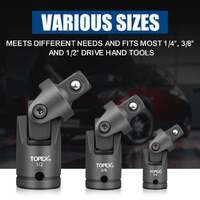 Topex 7-piece socket adaptor set 1/4" 3/8" and 1/2" universal joint socket adaptor