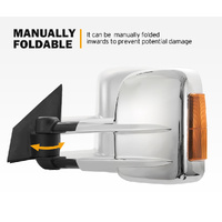 SAN HIMA Pair Towing Mirrors for Mazda BT-50 2012 to Mid-Year 2020 W/ Indicators