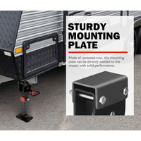 SAN HIMA 2x 400mm Drop Down Corner Legs W/Handle Steel Base 1200LBS Caravan Camper Trailer