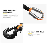 FIERYRED Synthetic Winch Rope 10MM x 30M Dyneema SK75 Tow Recovery Rope Orange 4WD