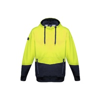 Syzmik Unisex Hi Vis Textured Jacquard Hoodie Yellow/Charcoal XXS