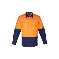 Syzmik Mens Rugged Cooling Hi Vis Spliced Shirt Yellow/Navy XXS
