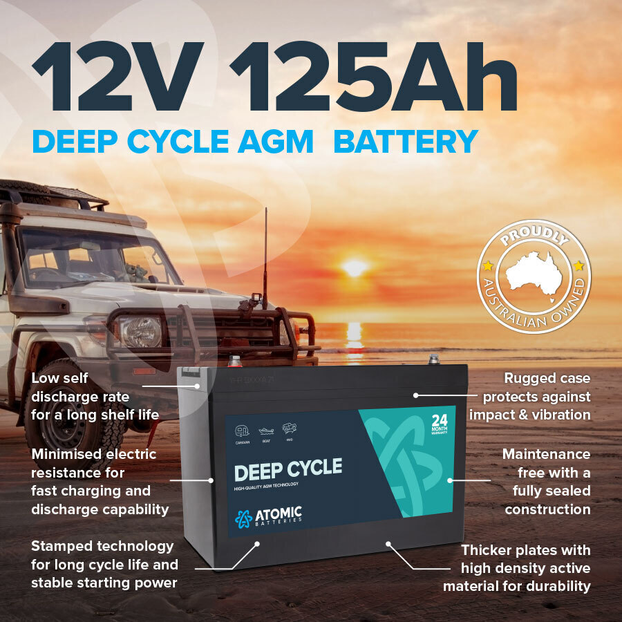 Atomic 12V 87Ah Deep Cycle AGM Battery 7712