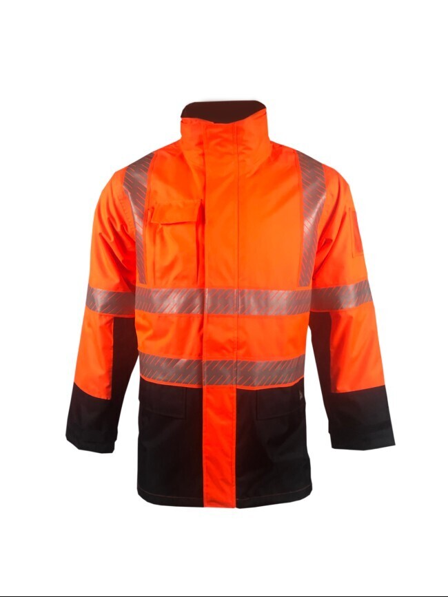 KM Workwear Waterproof Interchangeable Jacket with Tape 3XS Orange/Navy