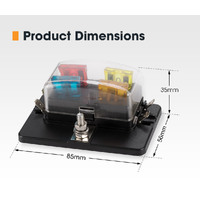 San Hima 4 Way Blade Fuse Box Block Holder LED Warning Light ATC 12V/24V Car Marine