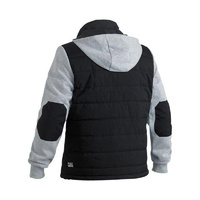 Flx & Move Contrast Puffer Fleece Hooded Jacket Charcoal Size XS